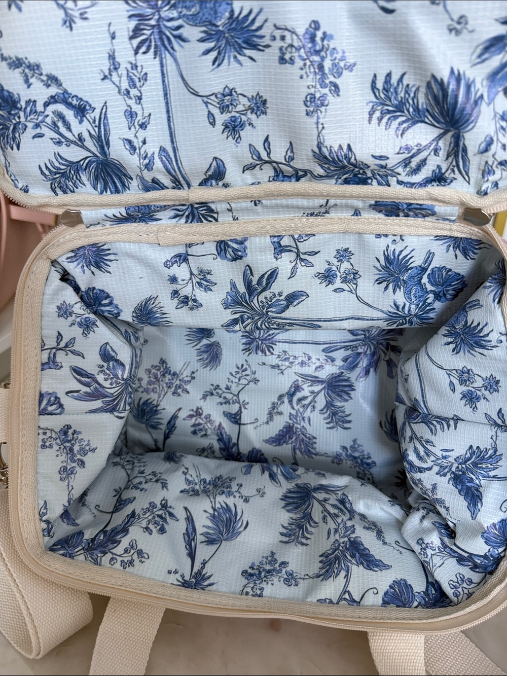 business & pleasure Striped Pink Canvas cooler Bag - Picture 4 of 6